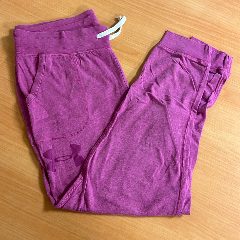 Pink under armour sweatpants